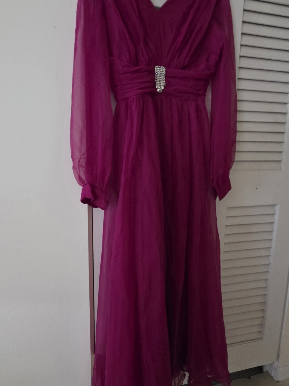 Vintage 70s/80s ILGWU Chiffon Formal Maxi Dress